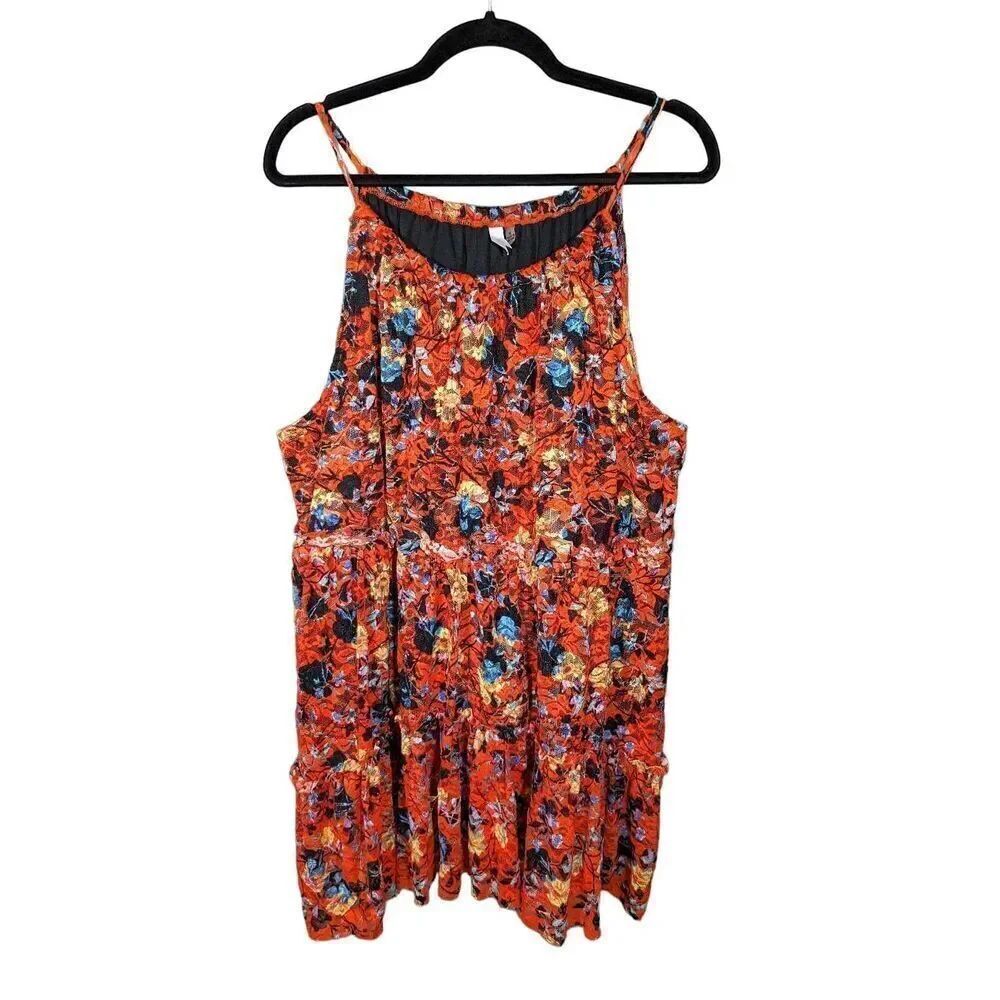 NY Red Floral Dress/Tunic Women's Size XL